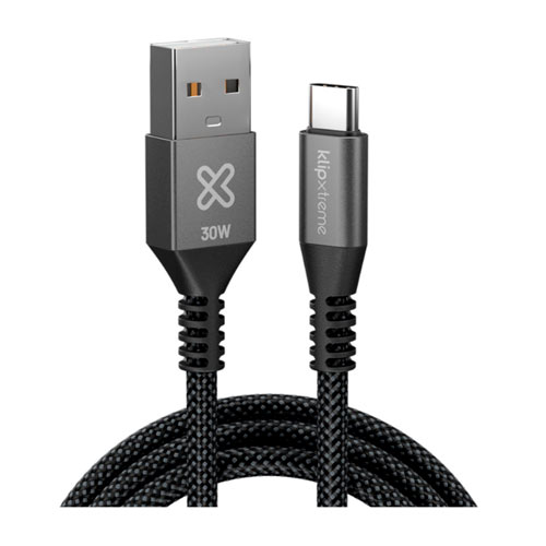 CABLE KLIP XTREME USB A a USB C 10 PIES POTENCIA 30W