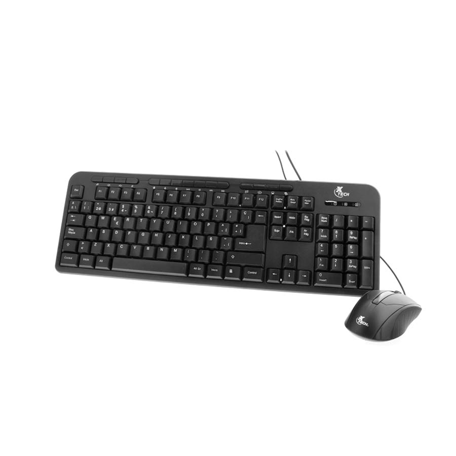 teclado-mouse-xtech-alambrico-usb-negro