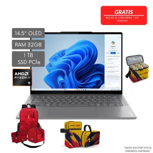 LAPTOP LENOVO YOGA PRO 7 14ASP9 RYZEN AI 9-365 2.0GHZ-32GB-1TB SSD- GREY-14.5"OLED 2.8K WQXGA+W11