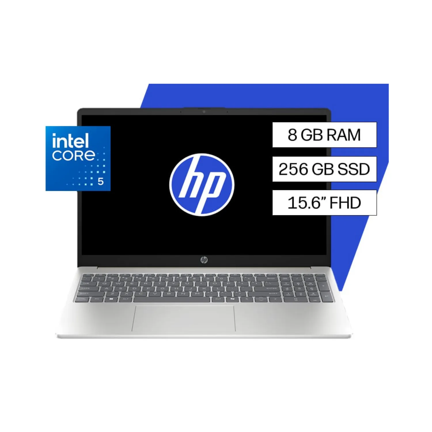 LAPTOP HP INTEL CORE 5-120U 2.0GHZ-8GB-256GB SSD-NATURAL SILVER-15.6"FHD-W11