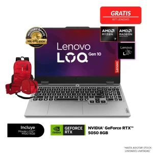 LAPTOP LENOVO LOQ 15AHP10 AMD R7-250 3.3GHZ-16GB-1TB SSD-TG RTX5050 8GB-GREY-15.6"FHD-W11+MOUS
