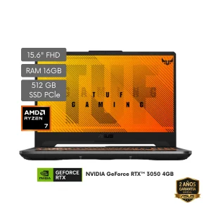 LAPTOP ASUS TUF GAMING A15 AMD R7-170 3.2GHZ-16GB-512GB SSD-TG RTX3050 4GB-BLACK-15.6-"FHD-W11